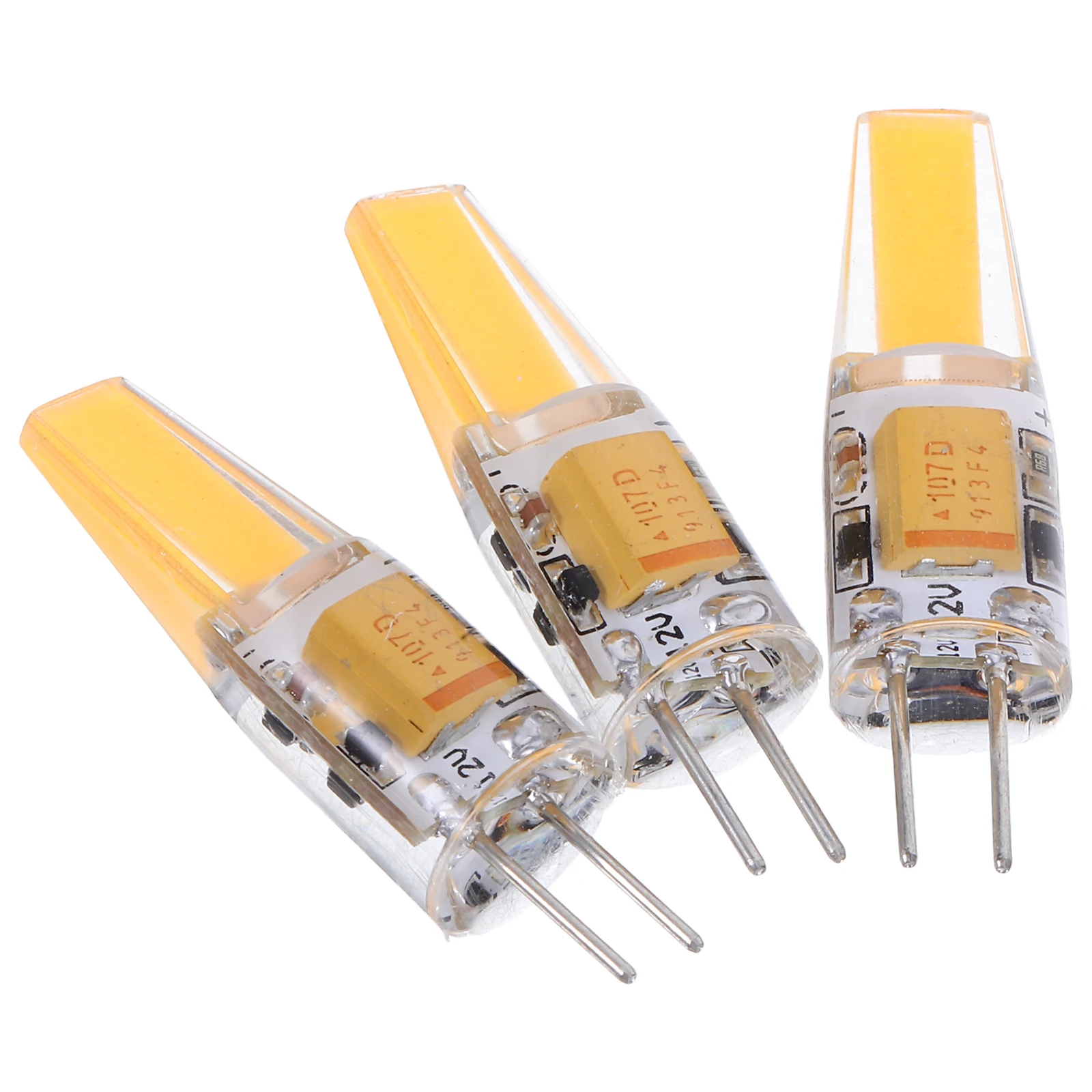 

3 Pcs LED Replacement Light Lamp 220v Bulbs G4 12v 3w COB Chip Halogen Track 2W
