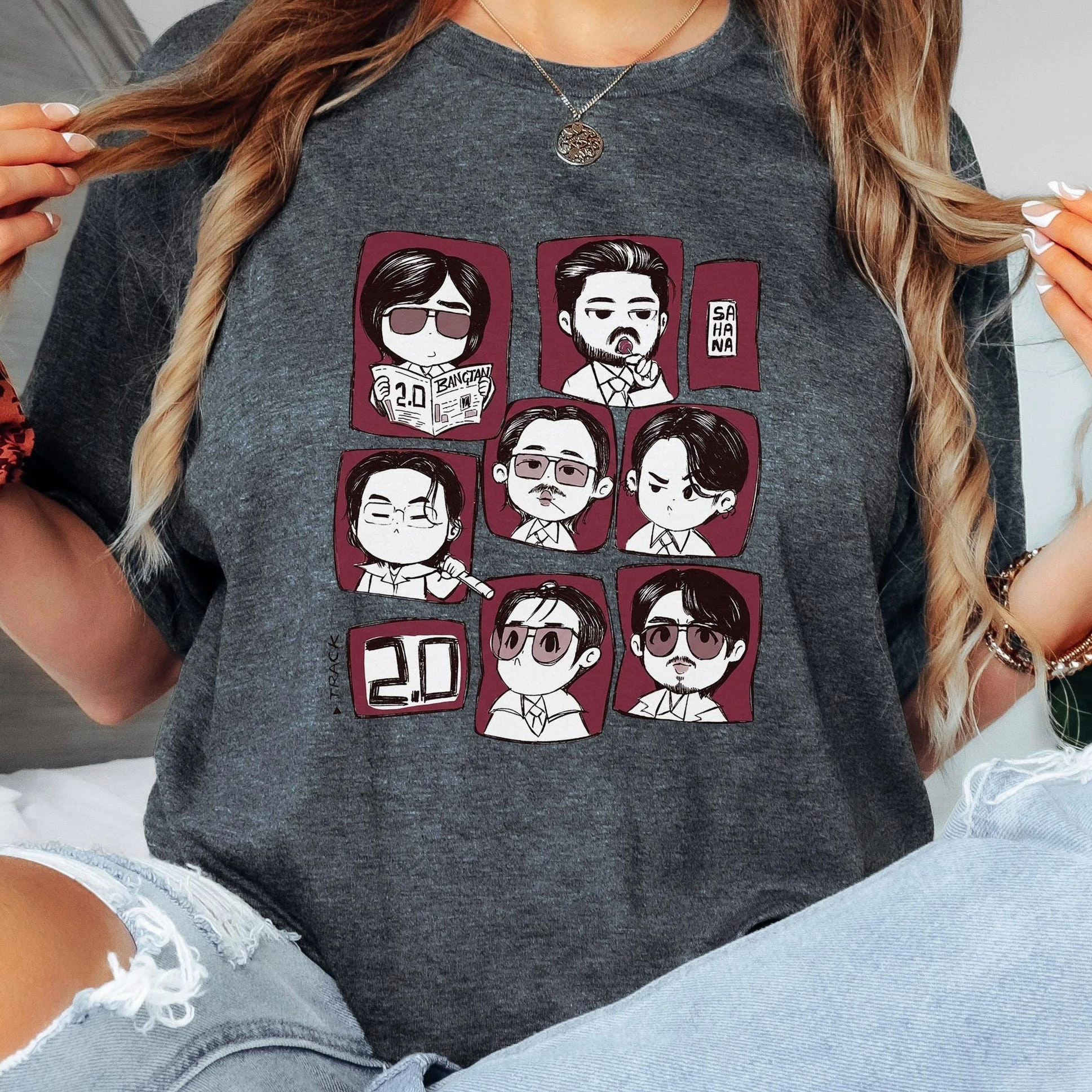 T-shirt unisexe classique Kpop Boy Band Cute 2.0 2026 Arirang World Tour, surdimensionné, 100% coton, mode homme, confortable et décontracté