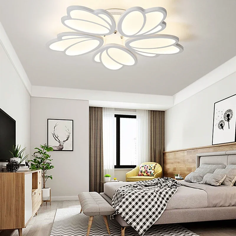 2024 Simple Ceiling Lamp Creative Personality Modern Bedroom Dining Room Study Light Luxury Romantic Tulip Acrylic Chandelier