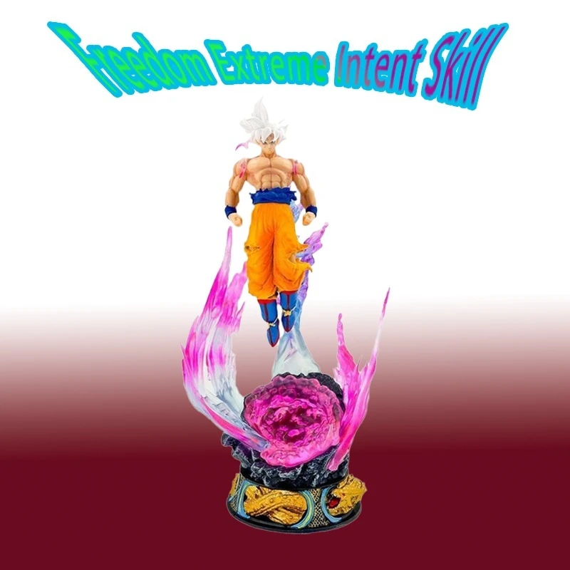 Dragon Ball Anime Periphery Free Ultimate Intent Gong Sun Wukong White Hair Saiyan Model Handmade Anime Trendy Play Ornament