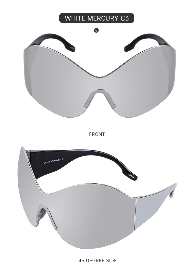 Randlose Schmetterling Sonnenbrille Frauen Männer Streetwear Y2K Sonnenbrille für Weibliche Übergroße Punk Sonnenbrille Männliche Sportbrille Unisex – Detail 18