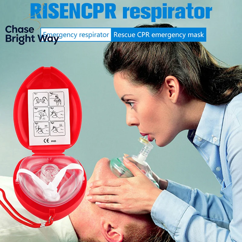 1Pc Artificial Respiration One-Way Breathing Valve Mask First Aid CPR Training Breathing Mask Protect Rescuers Mask Accessories