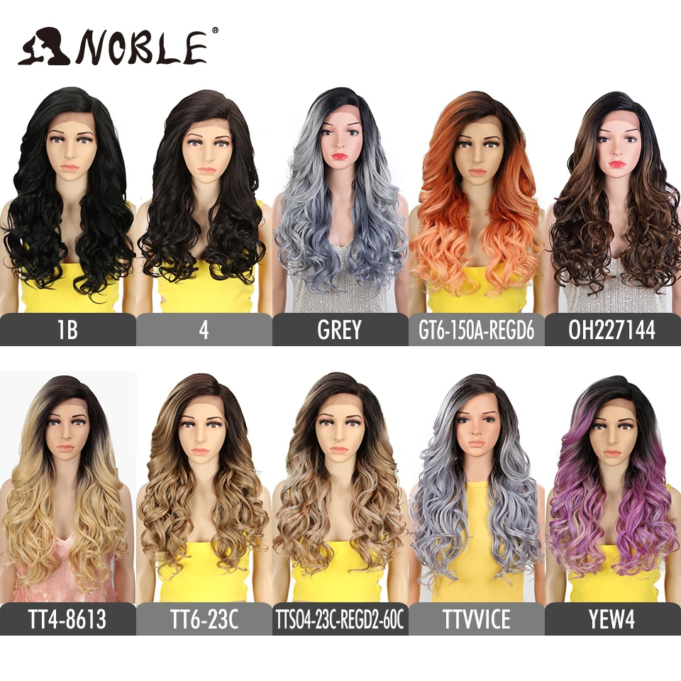 Noble Synthetic Lace Front Wig 22 Inch Wavy Synthetic Wig Lace Front Wigs Synthetic Hair Lace Wigs for Women Heat Resistant Wigs