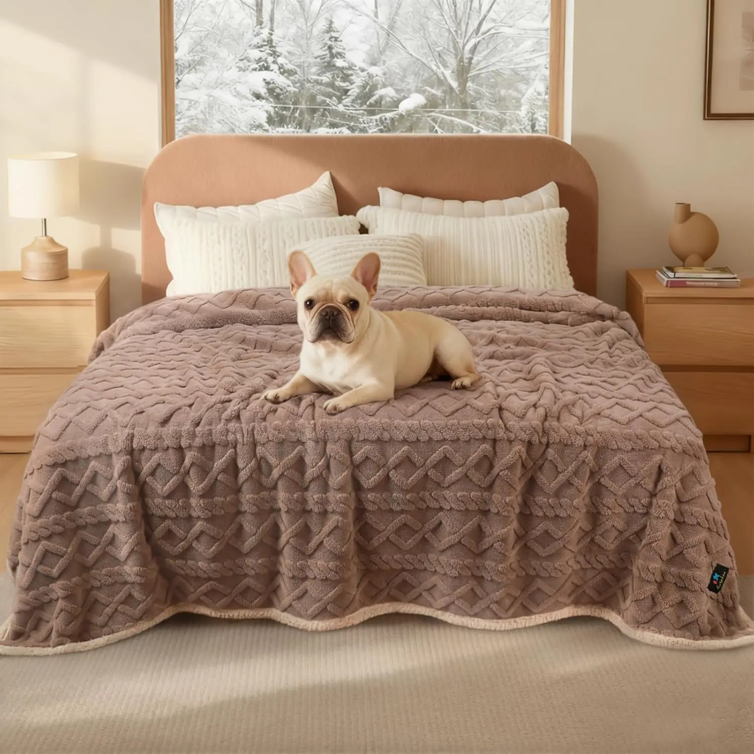 

Водонепроницаемое одеяло для домашних животных для собак и кошек, двусторонний защитный чехол для мебели из флиса шерпа, размер королевы 90x82 дюйма