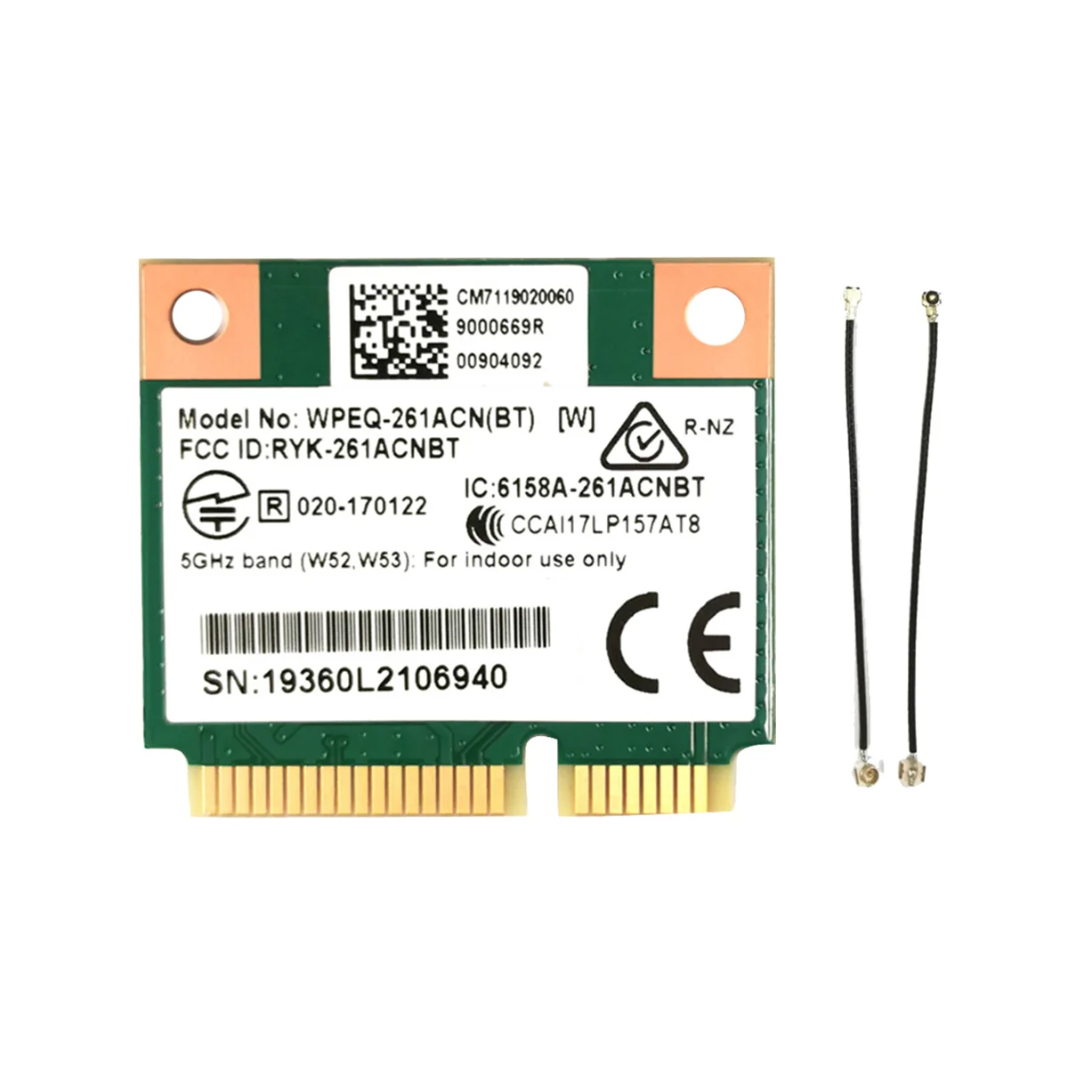 

QCA6174 WPEQ-261ACN(BT) WIFI карта + IPEX4 к IPEX1 кабель 802.11AC 867M QCA6174 Bluetooth 4.2 WIFI 5 Mini PCIe карта