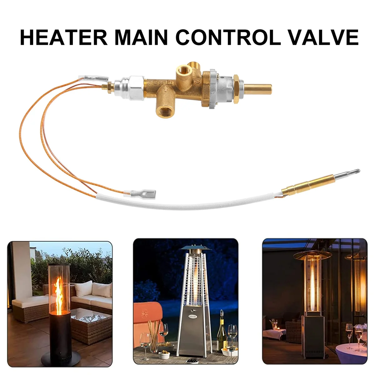 Gas Patio Heater Control Valve Thermocouple Sensor Dump Switch Knob Propane Lpg Fire Pit Control Safety Pilot Port Set