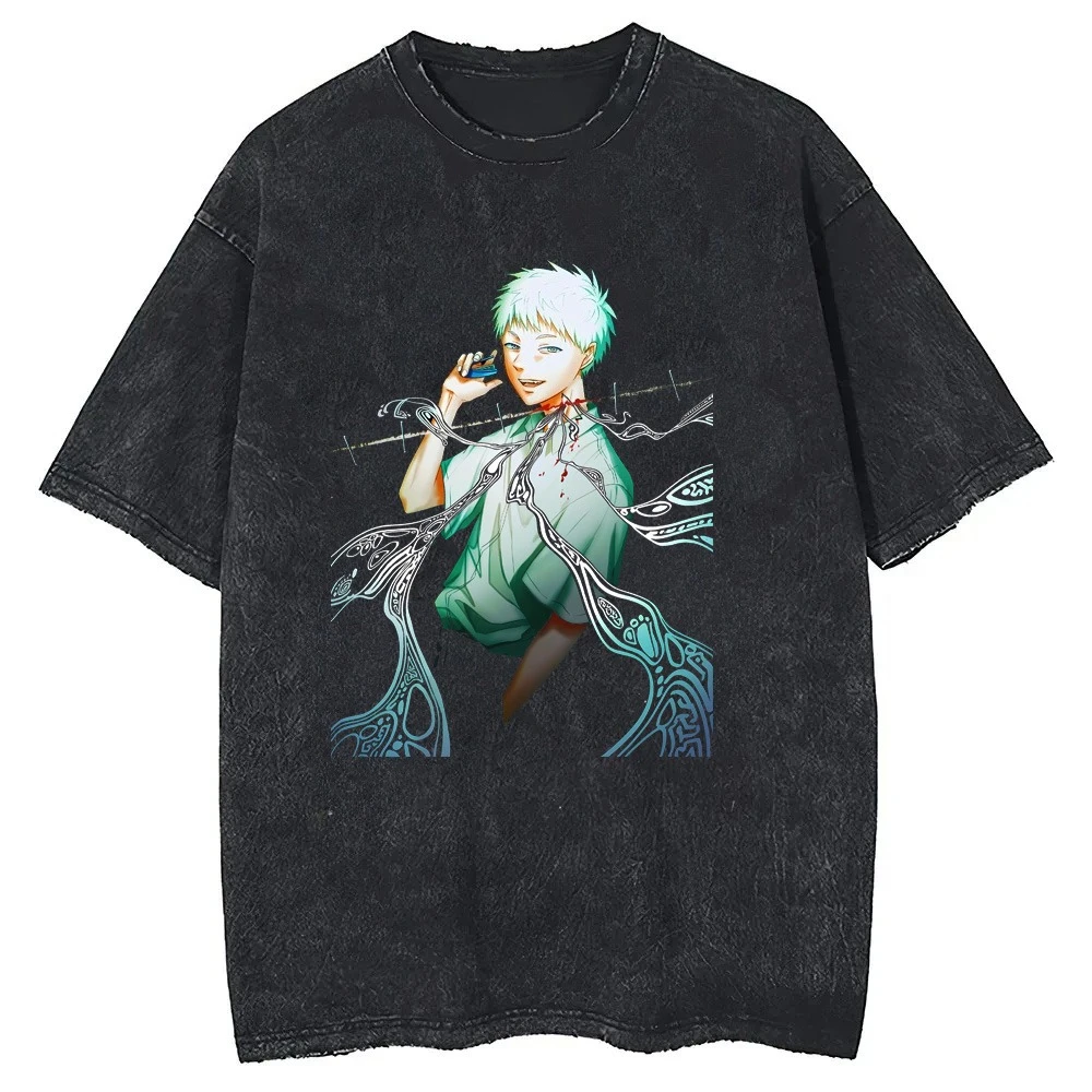 The Summer Hikaru Died Shirt Vintage Washed Unisex Oversized Supernatural Anime Streetwear Short Sleeve Tee Gift Clothing Tops