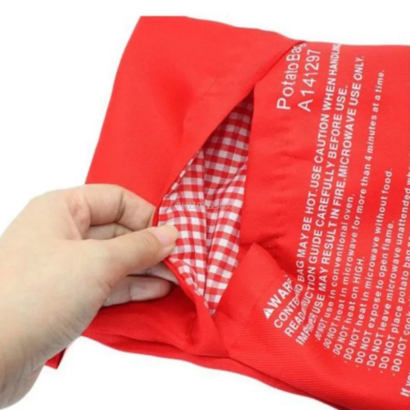 Microwave Potato Bag Reusable Express Microwave Potato Cooker Bag Baked Potato Cooker Perfect Potatoes 4 Minutes Red Baked Pouch