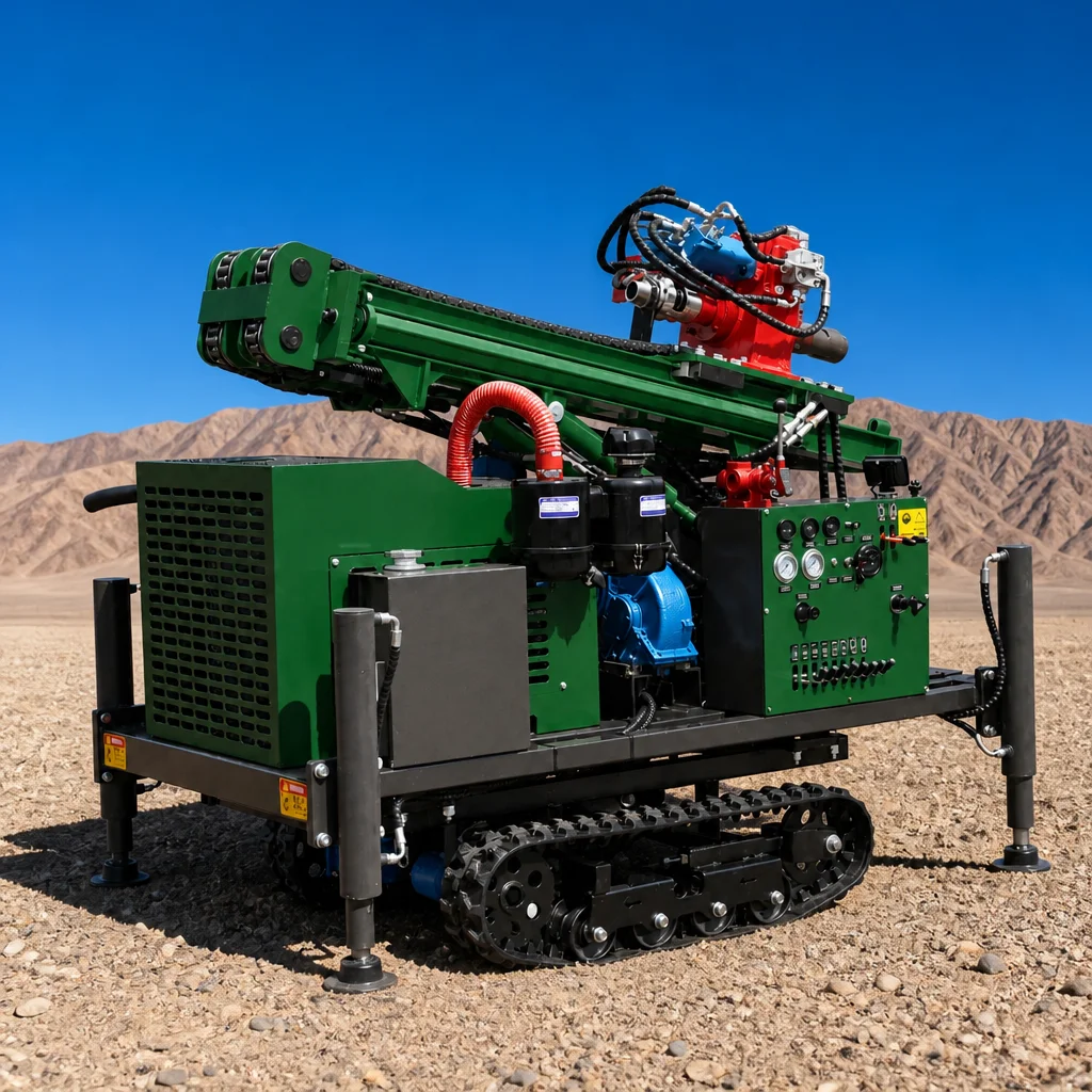 Customized Water Well Drilling Rig Quick Drilling 200m Deep Diesel Powered Hydraulic Crawler Frame Mini for Domestic Use