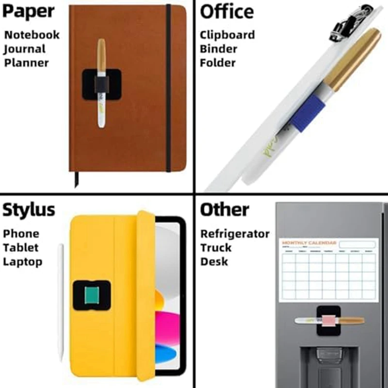 4 Packs Of Notebook Pen Holders, Self-Adhesive Pen Holders, And Pencil Elastic Sleeves Designed Specifically