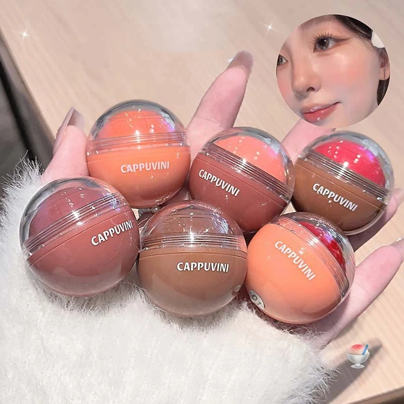 عصير أحمر الخدود الكرة المائية الخفيفة أحمر الخدود اشراق كونتور الوجه سهل الألوان متعدد الاستخدام أحمر الخدود ماكياج مناسبة للشفاه والخدود