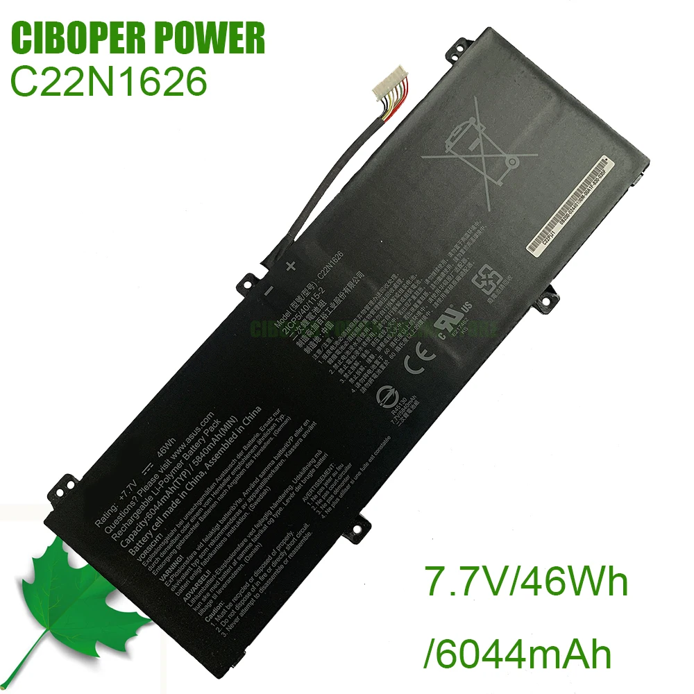 CP Original Laptop Battery C22N1626 7.7V/46Wh/6044mAh For Chromebook Flip C213NA-1A C213SA C213NA C213SA Series Notebook