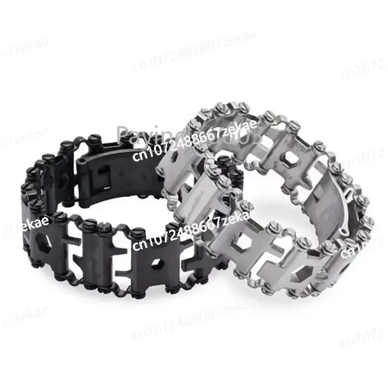 Tool Bracelet Metal Screw Screwdriver 29 in One Stainless Steel Aluminum Alloy Outdoor Emergency Bracelet Wrist Ring