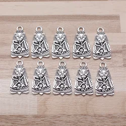 IFOCUS 10pcs/Lot Egyptian Pharaoh Charms For DIY Jewelry Making Zinc Alloy 27x14mm/1.06x0.55inch