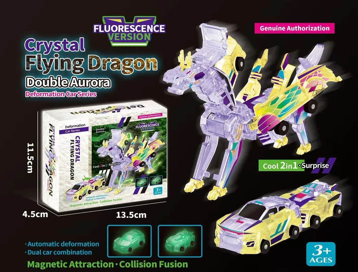 

Flying wings Pegasus Ka Bao car gods two car collisions deformation poniesunicorn transformation toys