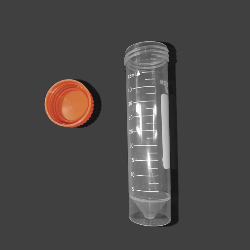 25Pcs/bag 50ml Orange Screw Cap Round Bottom Centrifuge Tube Plastic Test Tubes with Scale ample Vial Container Lab Supplies