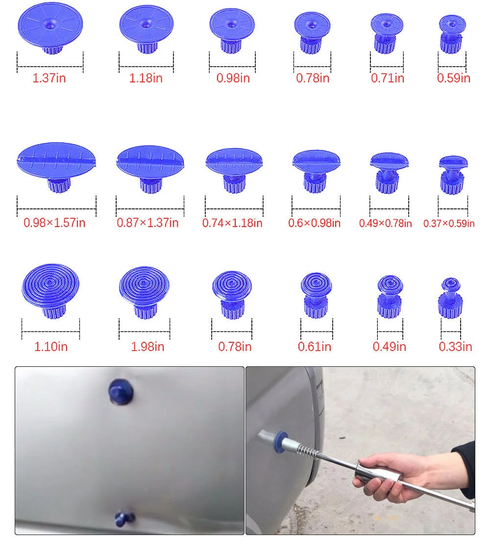 차고 도구, 자동차 덴트 풀러 리프터, 금속 슬라이드, 리버스 해머, 자동차 바디 페인트리스 수리 도구, 덴트 추출기, 흡입 컵 키트
