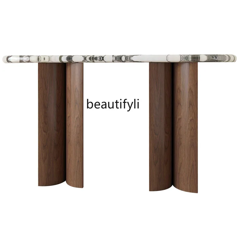 

French marble entrance cabinet front door storage partition ornament rack