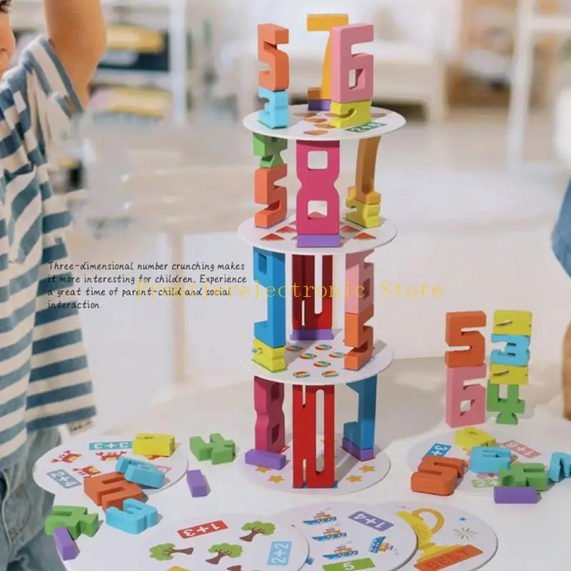 G8DB Wooden Educational Stacking Blocks Educational Toy For Kids Learning Numbers
