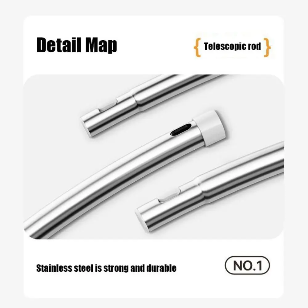 

Stainless Steel and PP Windows Cleaning Tool Stretchable Arc Rod High-rise Window Cleaner Gray Flexible Cleaning