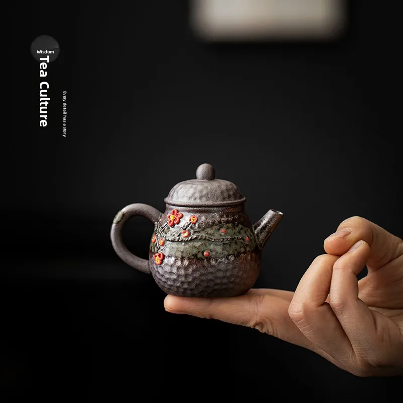  Creative Handmade Coarse Ceramics Tea Pot Finger Tip Tea Brewing Zen Style Home Use Tea Pot Old Fashioned Tea Kettle