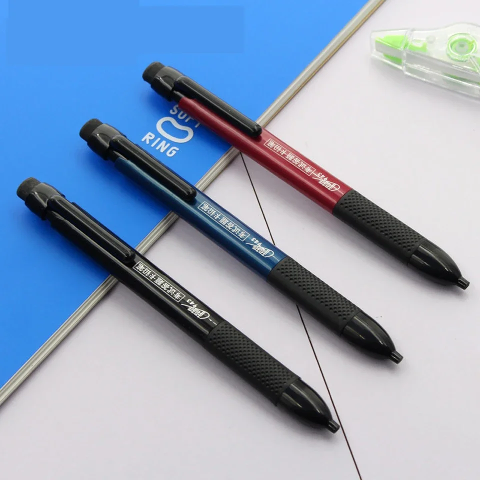 Square Graffiti Mechanical Pencil 2B Drafting Automatic Pencil Send 6Refills for School and Office Stationery Pencil 4pcs/lot