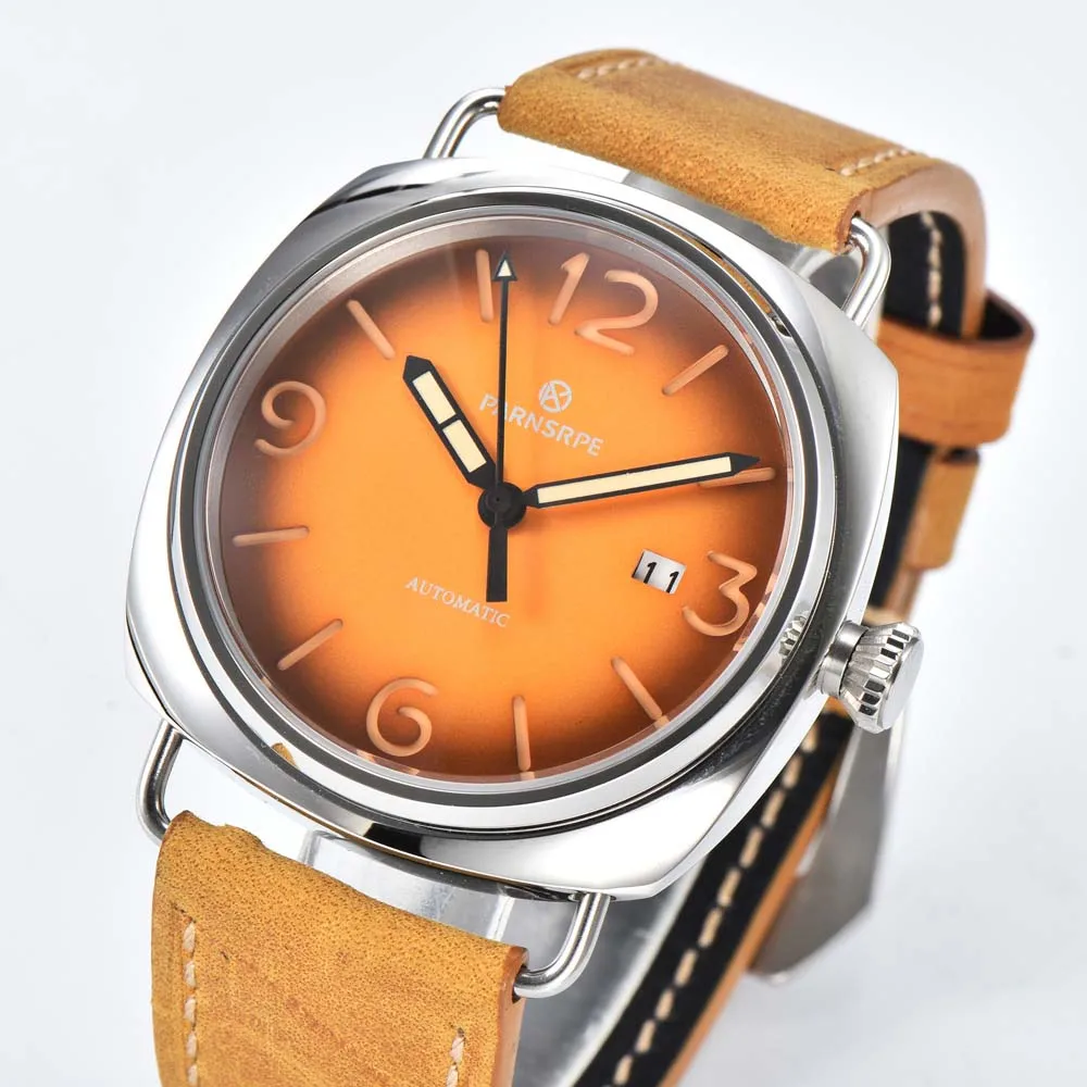 Reloj Mecánico de 45MM para hombre, pulsera deportiva Vintage informal, movimiento automático, caja de acero inoxidable 316L, NH35A