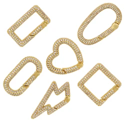 ZHUKOU cubic zirconia Hooks lightning clasp hooks geometric connectors for handmade jewelry making supplies wholesale VK147