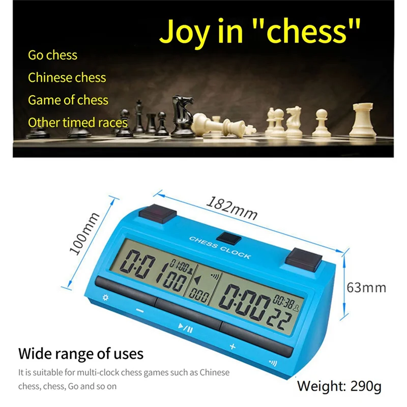 Professional Chess Digital Timer Chess Clock Count Up Down Board Game Stopwatch Bonus Competition Hour Metercar