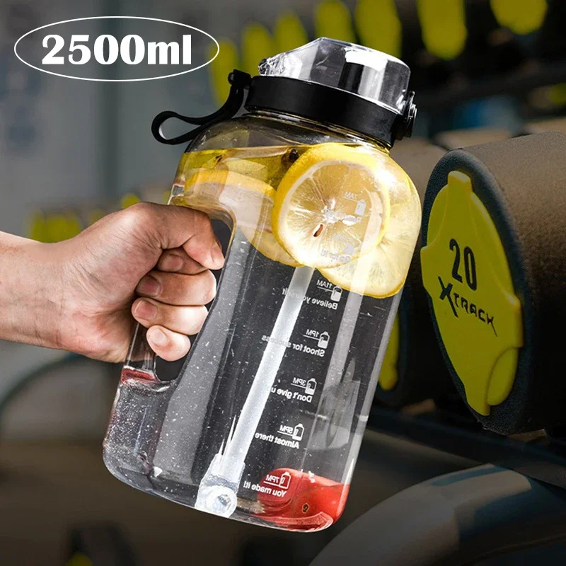 

2.5L Sport Bottle Big Capacity Water Bottle Kettle Drink Bottles BPA FREE Outdoor Fitness Space Cup Net Red Straw Ton Ton Bucket