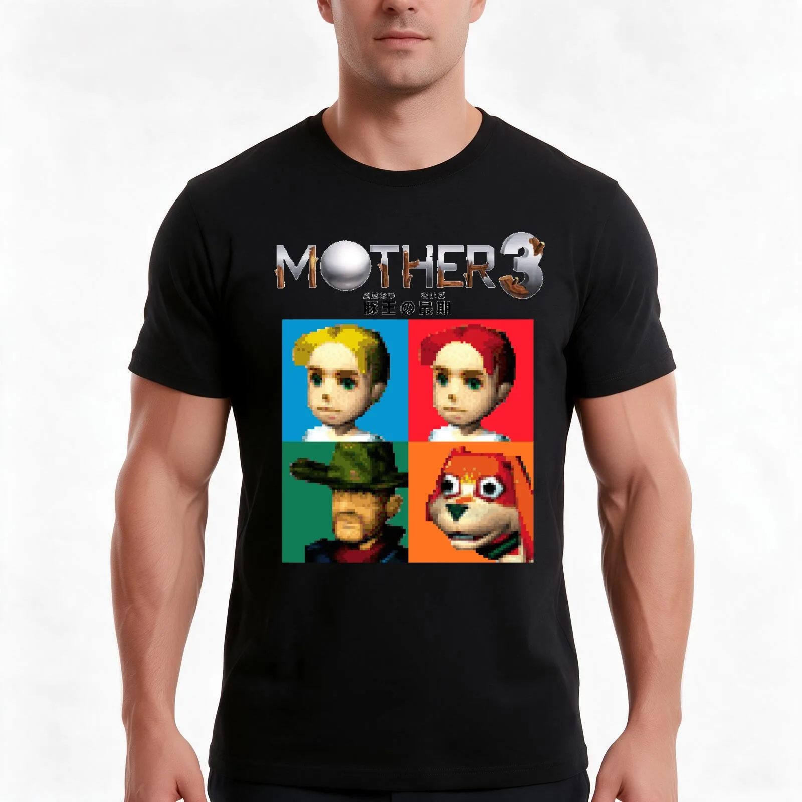 MOTHER 3 / EarthBound 64 Tiles (MOTHER 3 Logo) T-Shirt, Summer Casual Cotton Tee, Oversized Streetwear Tops, Unisex Men Women