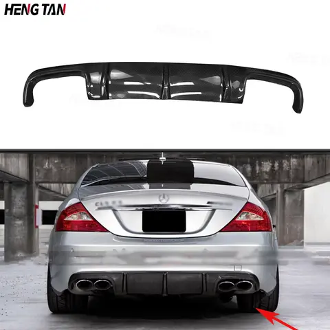 자동차 리어 범퍼 립 디퓨저 스포일러 바디 키트, 탄소 섬유, 메르세데스 벤츠 CLS 클래스 W219 CLS63 AMG 세단 4 문짝 2004-2010