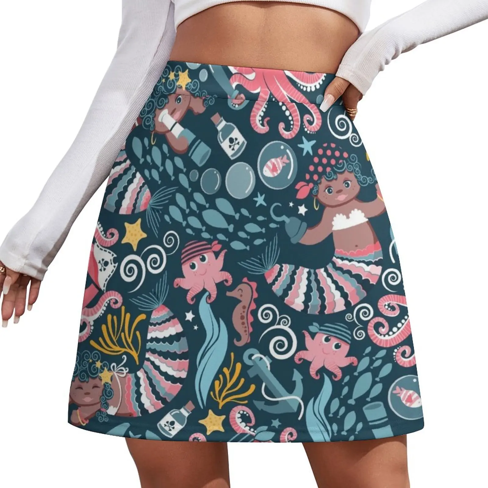 

Pirates under sea // pink octopus Mini Skirt Skirt shorts fashion Mini Skirt