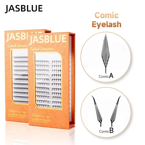 JASBLUE Extensiones de pestañas Manga Pestañas cómicas Anime Spire Pestañas postizas CD Curl
