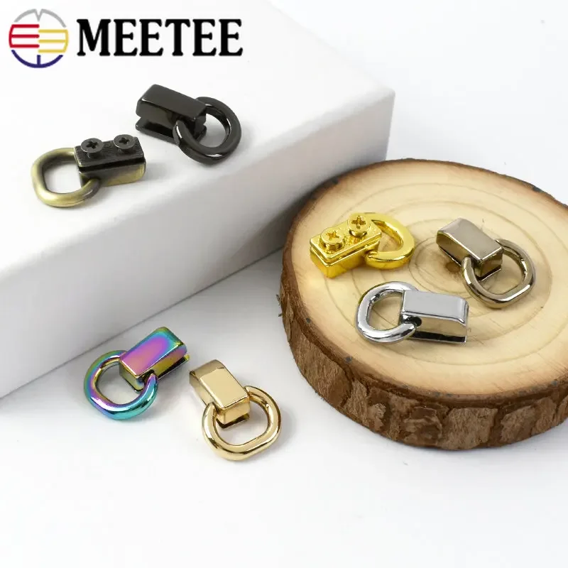 2/5/10Pcs 11mm Metal Buckle for Bag Strap Handle Side Clip Hooks Oval Ring Connector Screws Nail Loop DIY Accessories