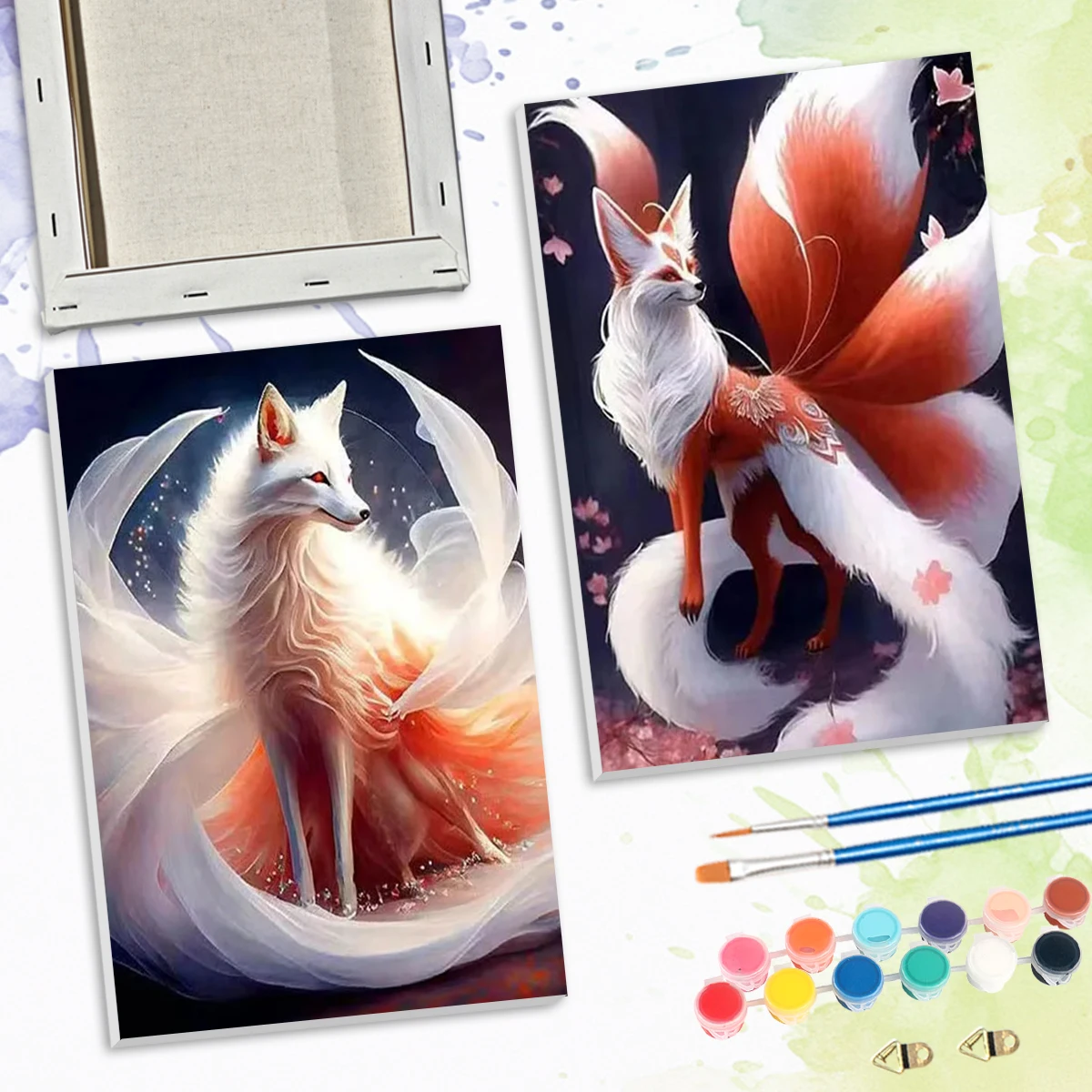 

SDOYUNO Paint By Numbers For Beginner Color Markers Animals nine-tailed fox 20x30cm ready Frame Watercolor Oil Art Home Decor