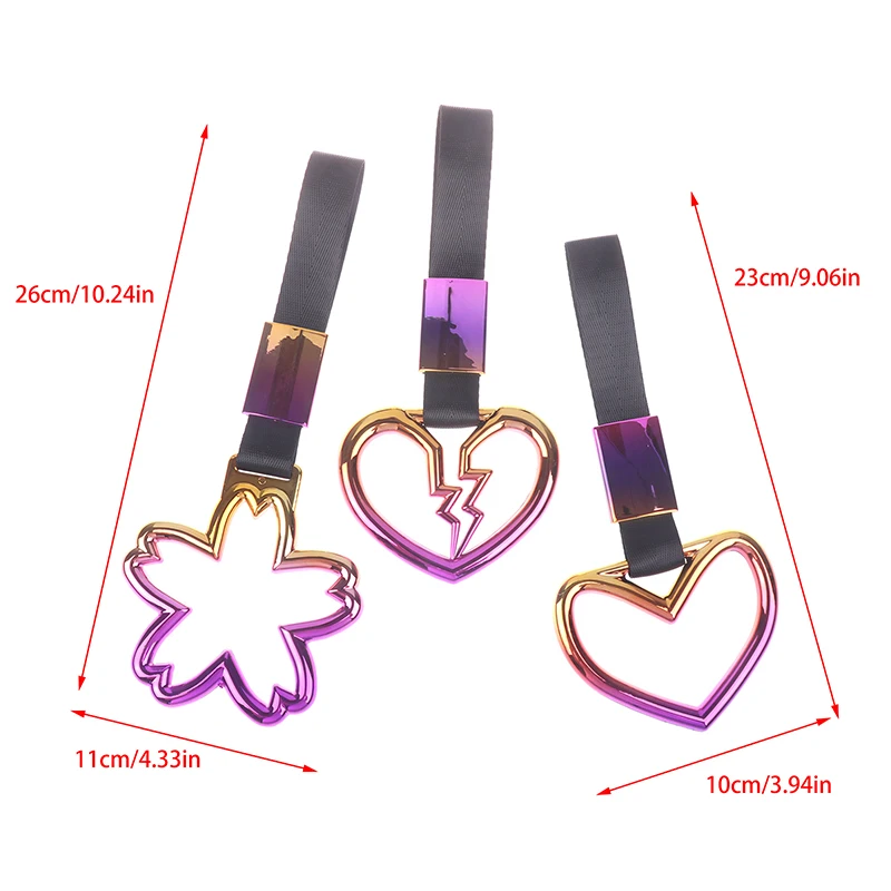 1Pc Colorful Car Tow Strap Ring Train Bus Handle Hand Strap Styling Drift Charm Strap Auto Car Tow Strap Accessories