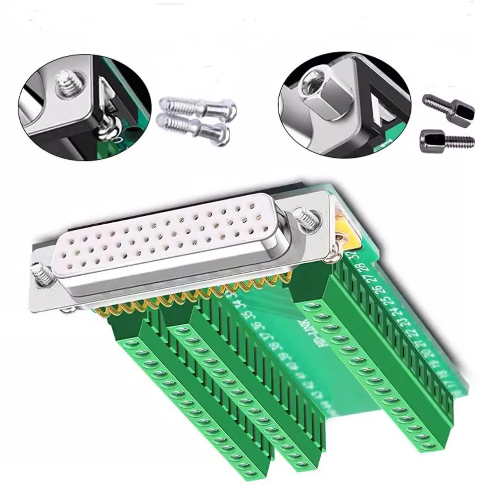 HDB44 Solderless Header 3 Rows 44 Pin Female Male Mini Terminal Wiring PCB Board Adapter DIN Rail Mount Connector