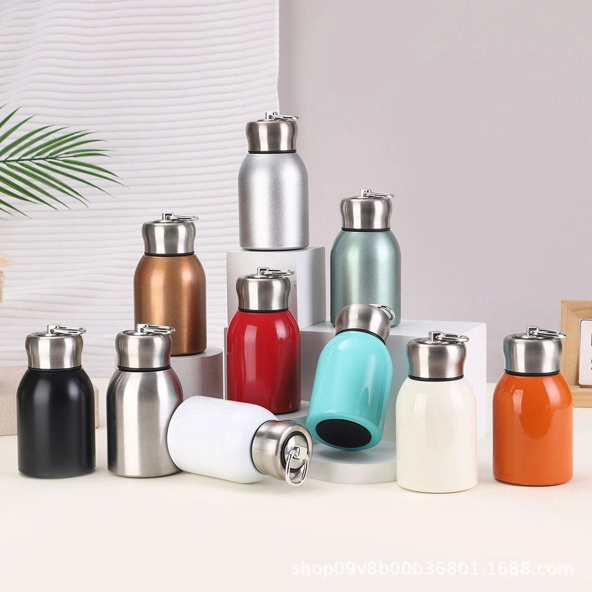 New High-value Mini Chubby Big Belly Cup 304 Stainless Steel Vacuum Thermos Cup Portable Carrying Ring Accompanying Cup