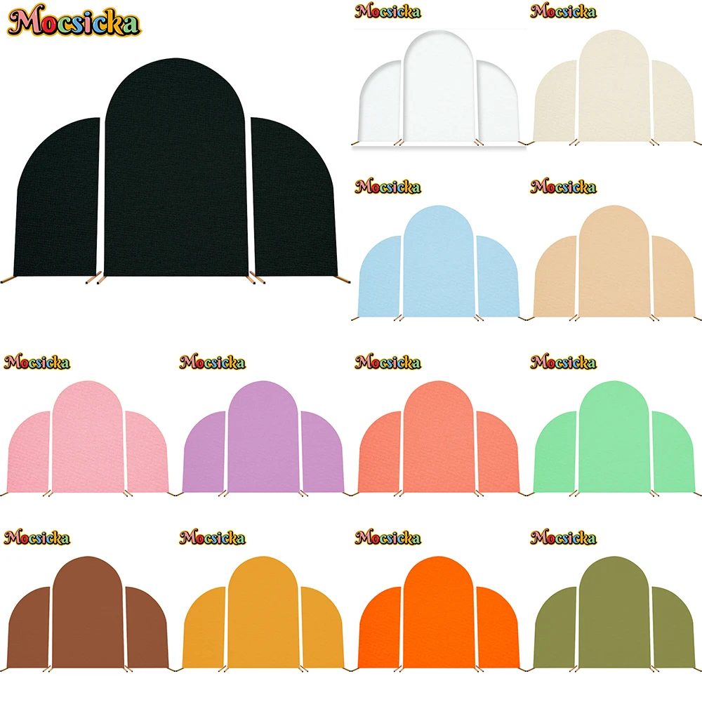 

Mocsicka Set of Wedding Arch Cover Background Solid Color Backdrop Baby Shower Kid Birthday Party Double-sided Spandex Photozone