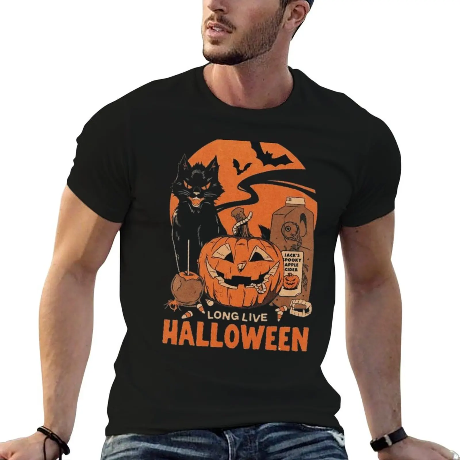 Vintage Halloween T-Shirt Minimal Art Print T-Shirt