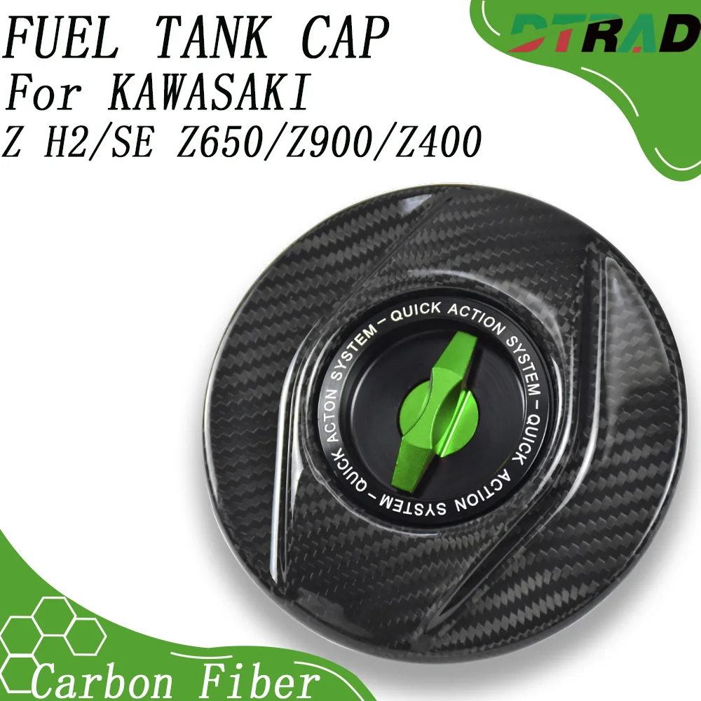 

For KAWASAKI Z H2/SE 2020-2025 Z650/Z900/Z400 2025 DTRAD Carbon Fiber Keyless Fuel Tank Caps Motorcycle Airbox Oil Filler Cap