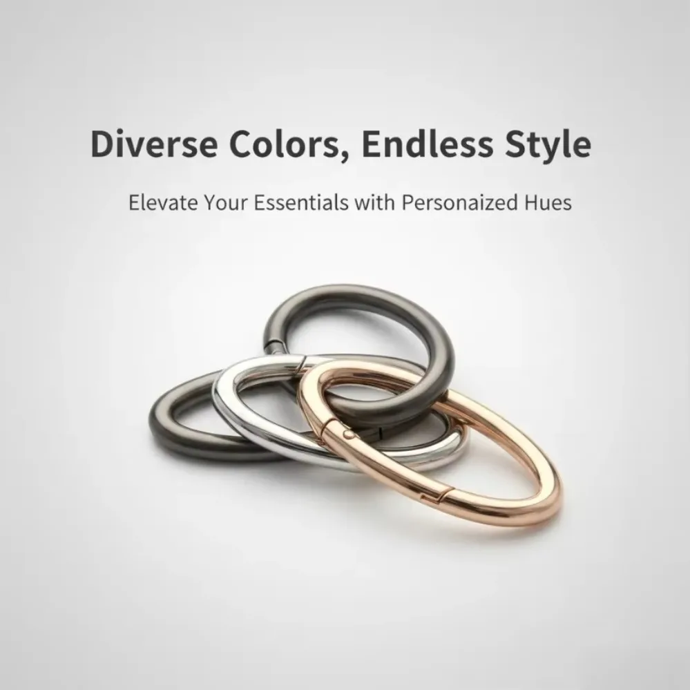 5-50Pcs Brand new Metal Spring Clasps Ellipse Ring Bag Buckle Connector Openable Keyring Clips Carabiner Snap Hook DIY Luggage