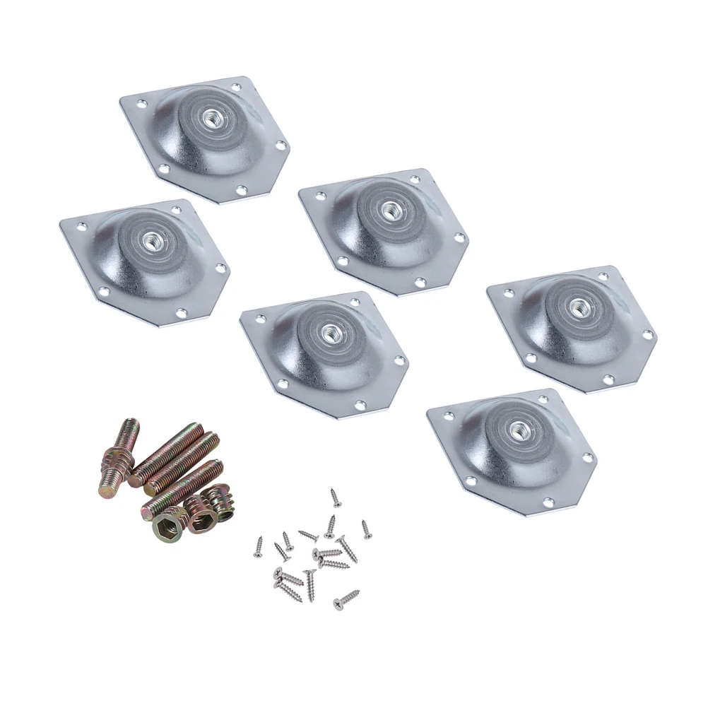 

6pcs Table Leg Connector Gasket Pads Bevel Iron Plate Furniture Leg Fixators Rivet Nut Tool Kit Screwdriver DIY Assembly