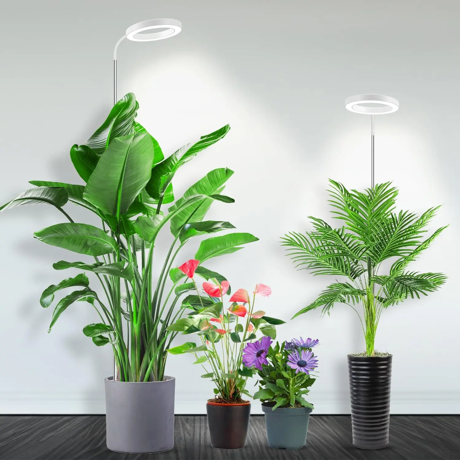 LED Plant Grow Light with 72 LEDs, Full Spectrum, Adjustable Height, for Large Indoor Plants, Auto Timer & Brightness Control ﻿