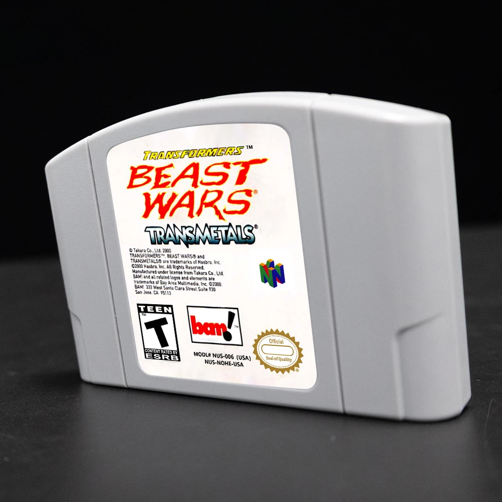 Трансформеры - перекрестный игровой картридж Beast Wars для 64-битных консолей NTSC USA Игровая карта N64