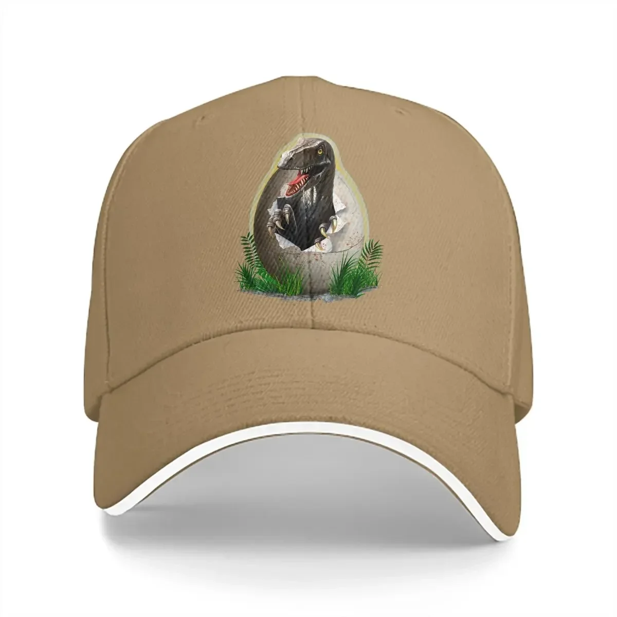 Sombreros de papá de color puro Raptor Egg Graphic Casual Hat Gorras con visera de sol Jurassic Park JP Movie Gorra con visera