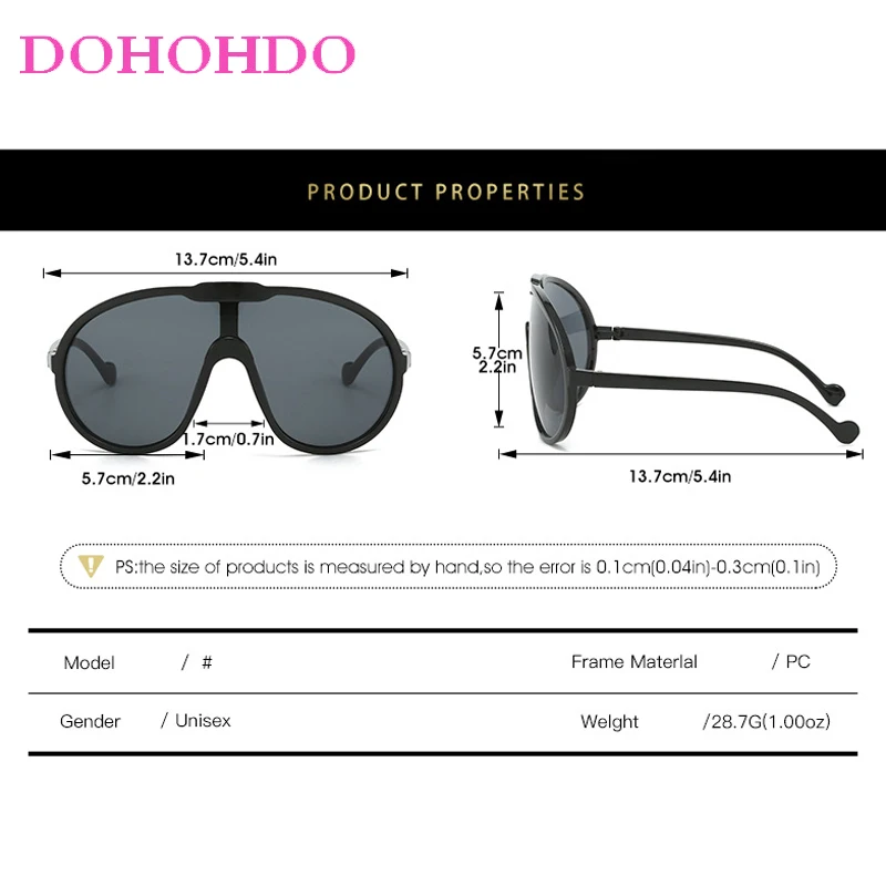 Luxury Brand Designer Big Frame One Piece Sunglasses Women Men Fashion Vintage Punk Sun Glasses Cycling Windproof Goggles UV400 - Image 5