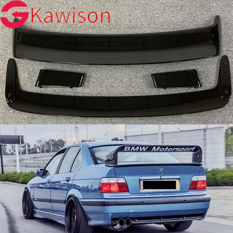 For BMW E36 M3 spoiler 1990-2000 BMW M3 series spoiler with light ABS plastic materail unpainted spoiler for BMW E36 M3 Spoiler