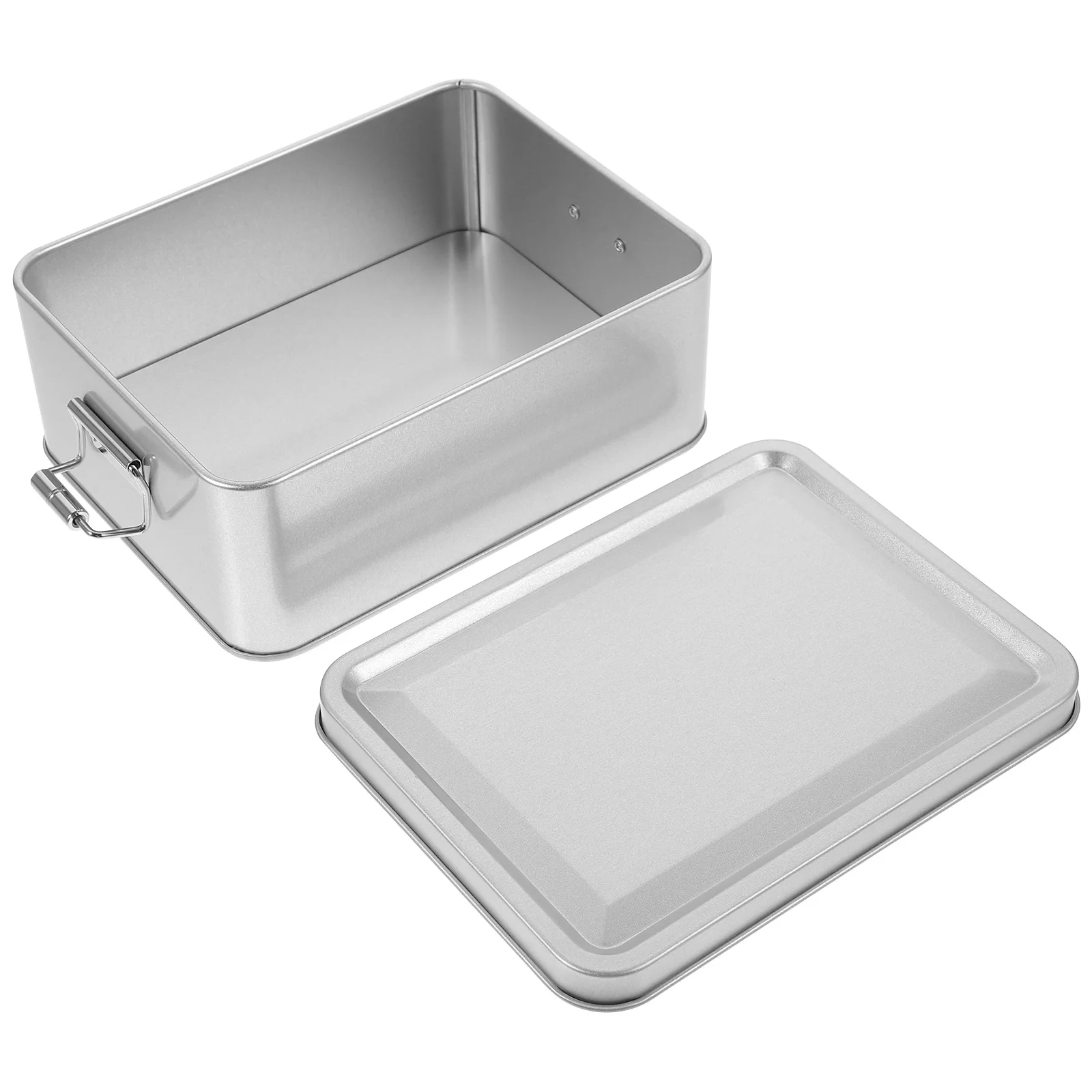 

Silver Tinplate Box Vintage Snack Organizer Elegant Metal Containers for Cookies Cakes Small Items Medium Size Storage Solution